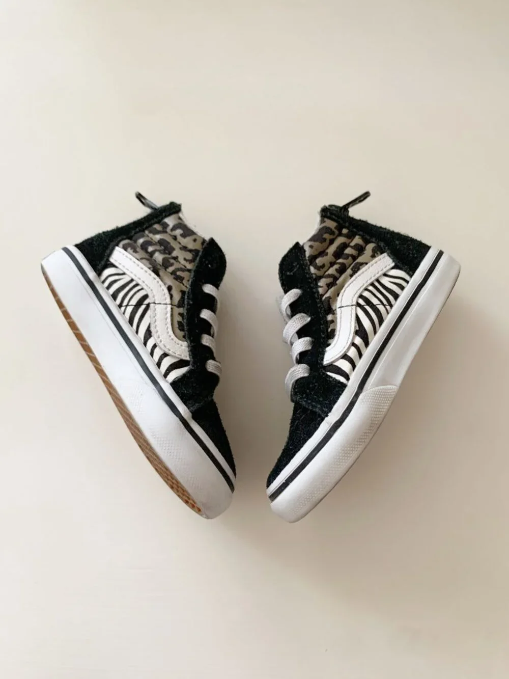Vans Animal Print Sk8-Hi No Tie Sneakers • Toddler Size 6.5